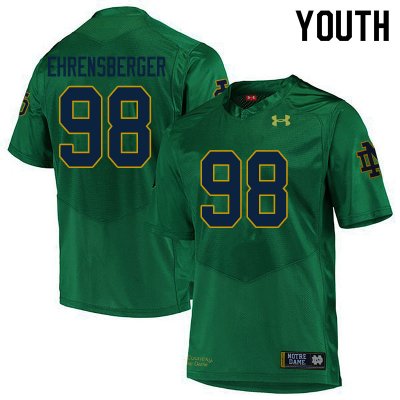 Notre Dame Fighting Irish Youth Alexander Ehrensberger #98 Green Under Armour Authentic Stitched College NCAA Football Jersey WFQ6699GV